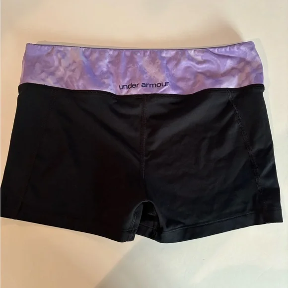 Under Armour Sz Med Black w Lavender Waistband Bike SHORTS - Picture 4 of 6